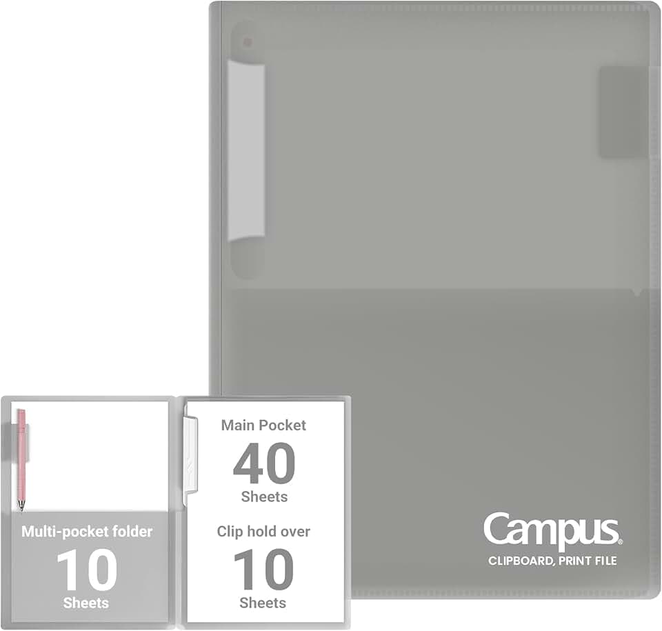 Gray A4 Clipboard and File Folder