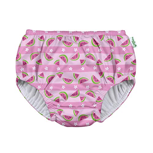 by green sprouts baby girls Pull-up Reusable and Toddler Swim Diaper, Light Pink Watermelon Stripe, 0-6 Months US