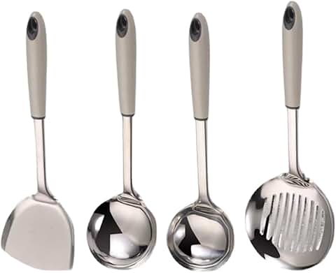 Set of 4 stainless steel cooking utensils