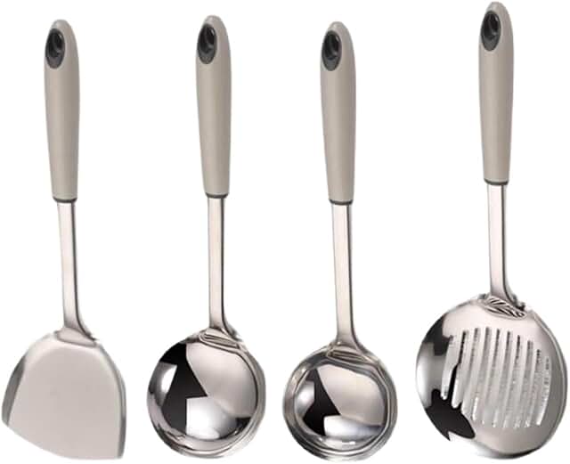 Set of 4 stainless steel cooking utensils