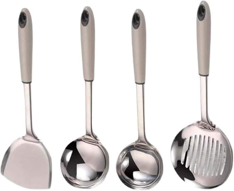 Set of 4 stainless steel cooking utensils