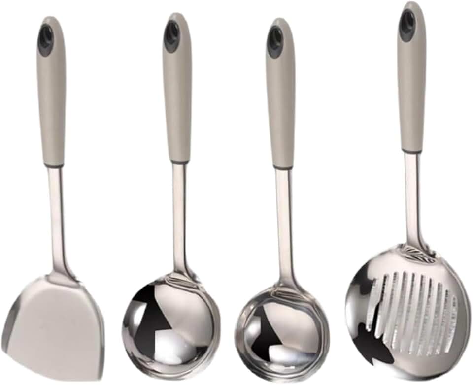 Set of 4 stainless steel cooking utensils