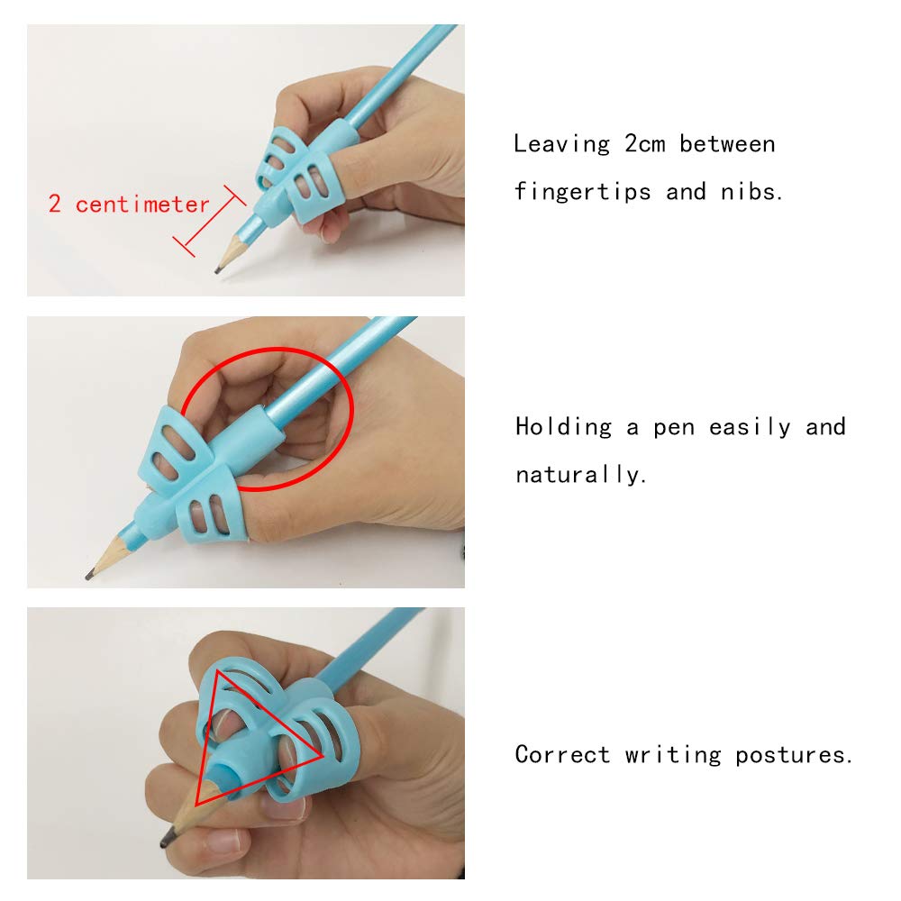 Pencil Gripper Set for Kids, Toddler Handwriting Aid (3 Pack)