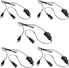 QD to USB adapter cable with volume and mute, 5-pack