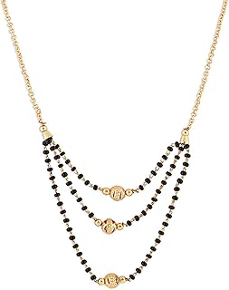 Traditional Three-Layered Crystal Mangalsutra for Women