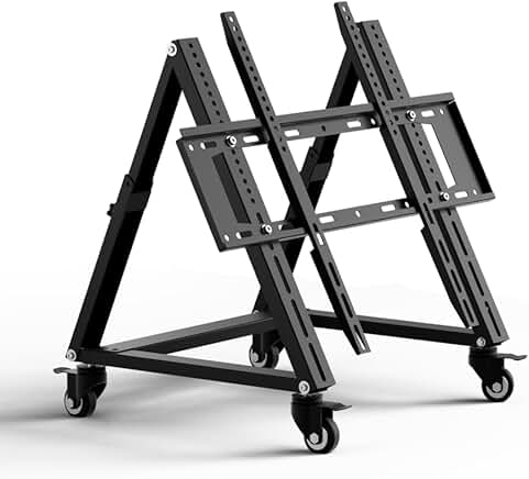 Low Height Mobile TV Stand with Wheels and Adjustable Angle