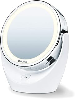 Double-Sided Illuminated Makeup Mirror with LED Lights