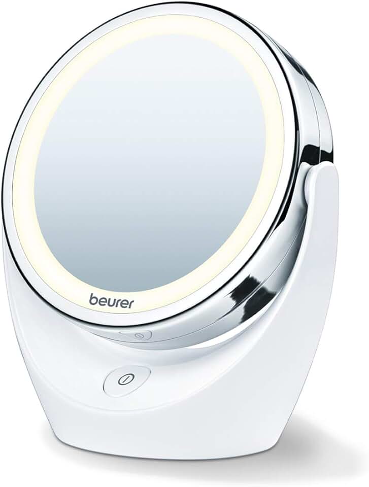 Double-Sided Illuminated Makeup Mirror with LED Lights