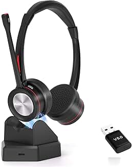 Wireless Bluetooth Headset with Microphone and 40-Hour Battery