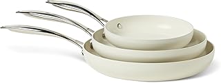 3-Piece Ivory Ceramic Nonstick Cookware Set
