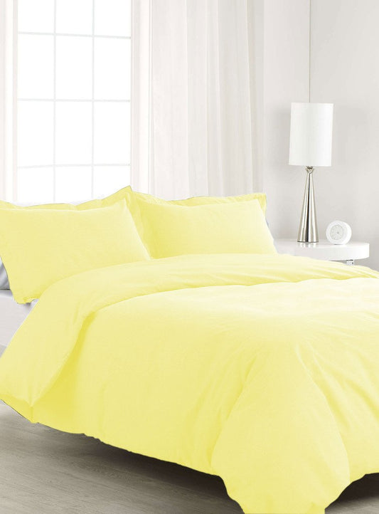 400 Thread Count 5 Piece King Size Duvet Cover Set with Extra Pillow Shams 100% Premium Quality Solid Pattern Butter