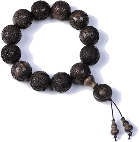 Unisex Ebony Prayer Beads Buddha Meditation Mala Necklace Bracelet
