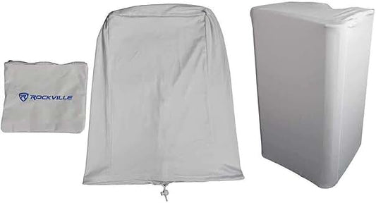White 15-inch PA speaker cover with stretch fabric