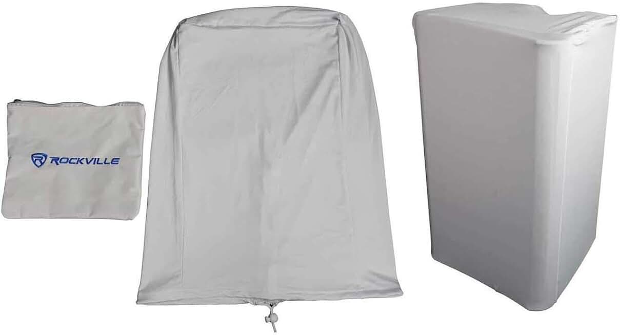 White 15-inch PA speaker cover with stretch fabric