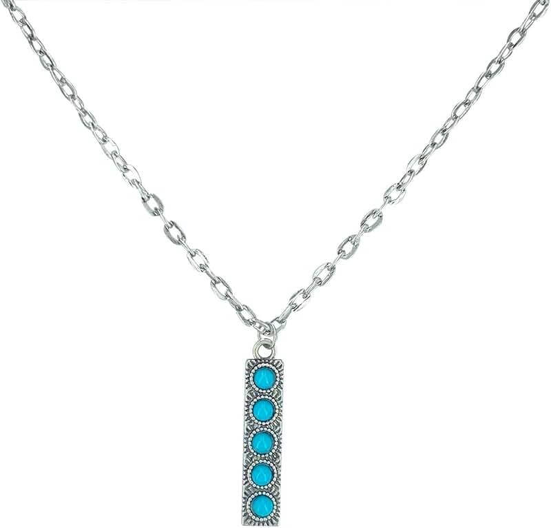 Turquoise Initial Letter Necklace for Women