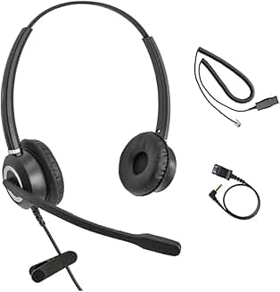 HD Voice Headset with 3.5mm Adapter for Phones and Smartphones