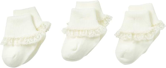 Three-Pack of Simple Lace Socks for Girls