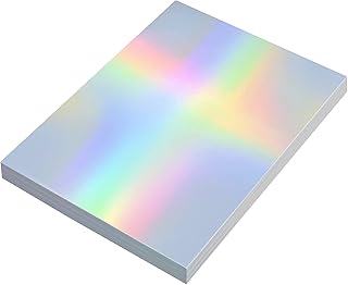 60 Sheets Metallic Holographic Glitter Card Stock