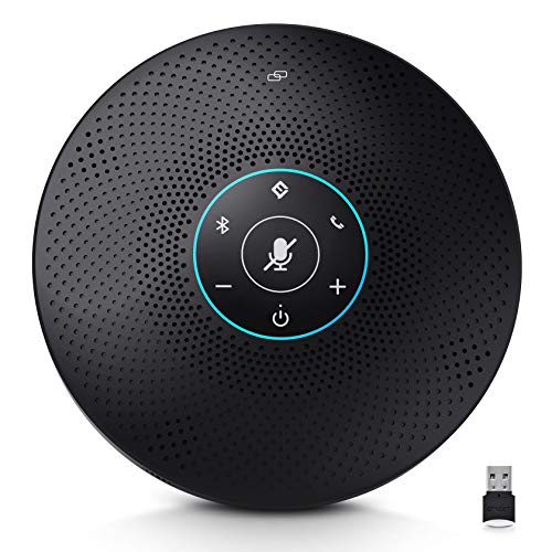 Bluetooth Speakerphone - M2 Max Professional Conference Speaker and 4 Directional Mics for up to 15 People Business Conference Calls High Volume Noise Reduction Daisy Chain Dongle Home Office
