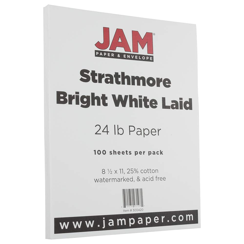 Bright White Laid Paper, 8.5 x 11, 100 Sheets