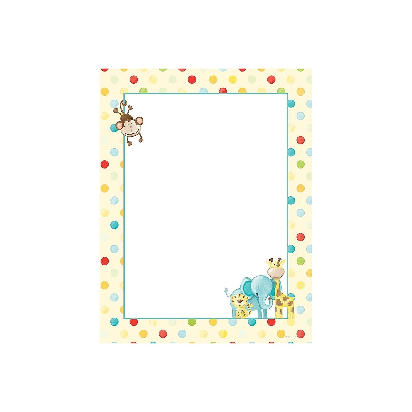 Baby Zoo Animals Letterhead Pack of 80