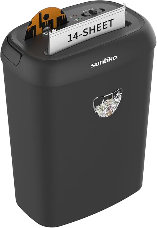 14 Sheet Cross Cut Paper Shredder with 6.6 Gallon Basket