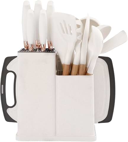 19-Piece Kitchen Utensil and Knife Set with Block