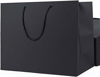 20 Large Black Gift Bags for Parties and Events