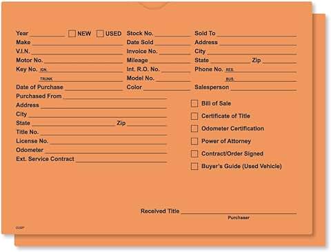 Printed Vehicle Deal Jackets Envelopes, 9x12, Salmon, 100 Pack