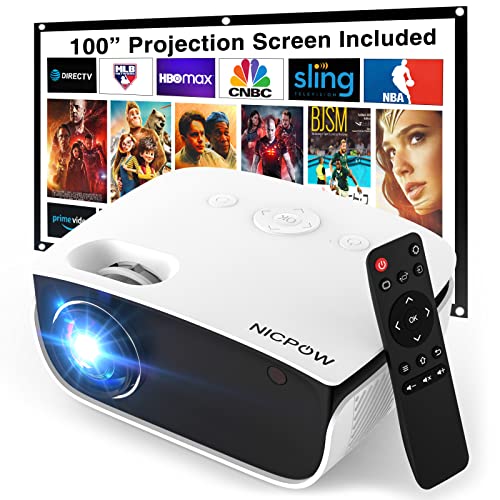 Outdoor mini projector with 100-inch screen and 1080P support