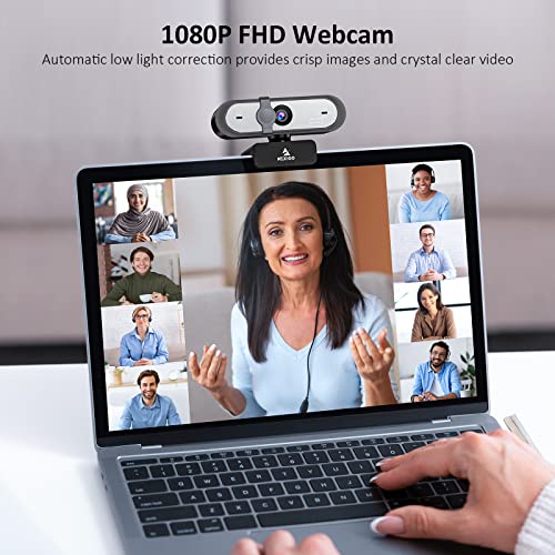N660P 1080P 60FPS Webcam with Software Control, Dual Microphone & Cover, Autofocus, HD USB Computer Web Camera, for OBS/Gaming/Zoom/Skype/FaceTime/Teams/Twitch
