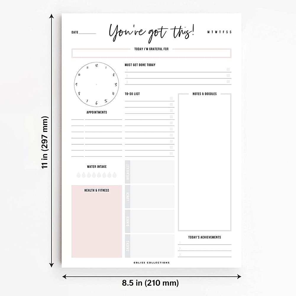 Undated Daily Planner with 50 Tear-Off Sheets