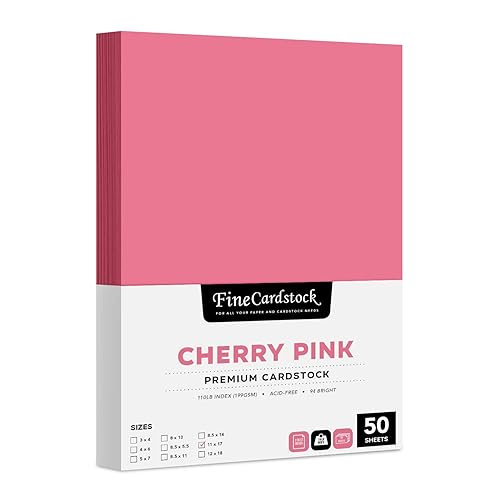 Pink Pastel Cardstock Paper, 11x17", 50 Sheets