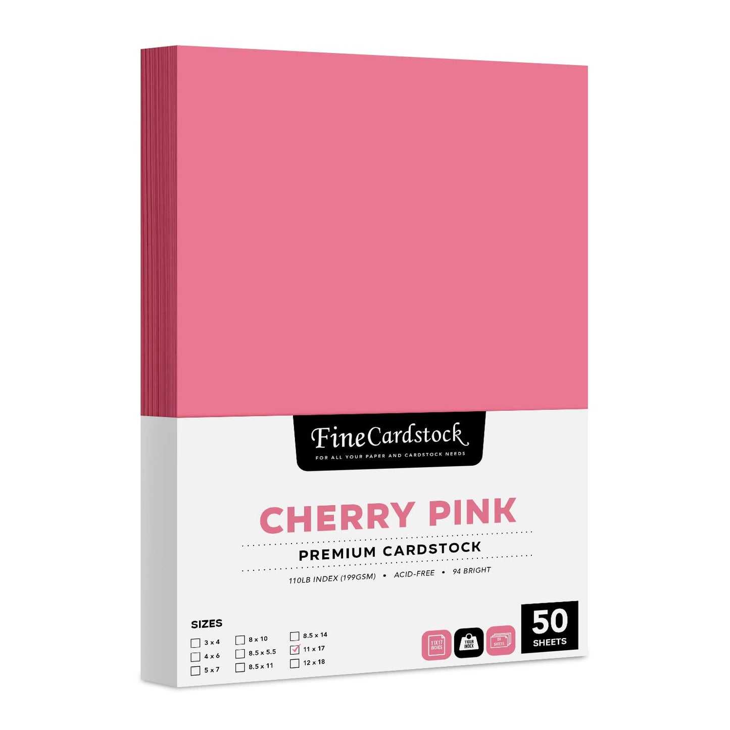 Pink Pastel Cardstock Paper, 11x17", 50 Sheets