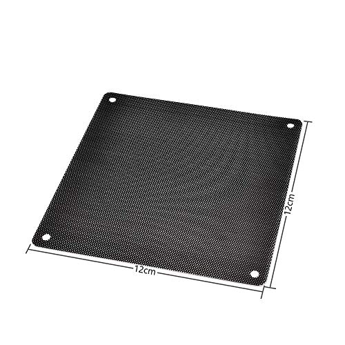 10 Pieces 120mm PC Cooler Fan Dust Filter Computer Fan Filter PVC Black Dustproof Case Cover Computer Mesh with 40 Pieces of Screws