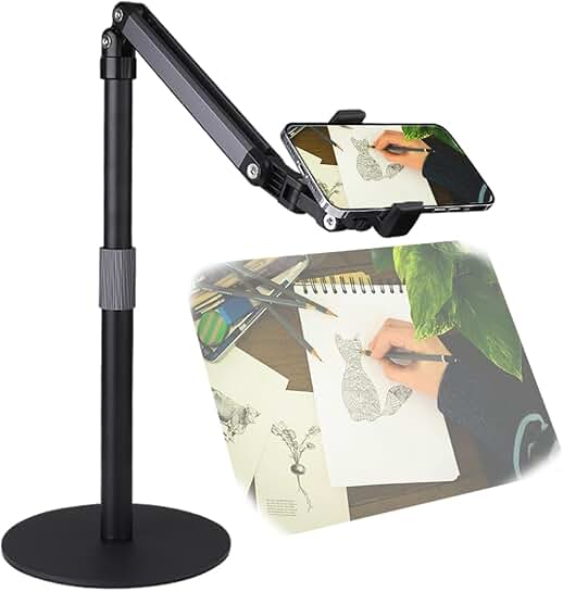 Heavy Duty Overhead Phone Stand with Extension and Swivel