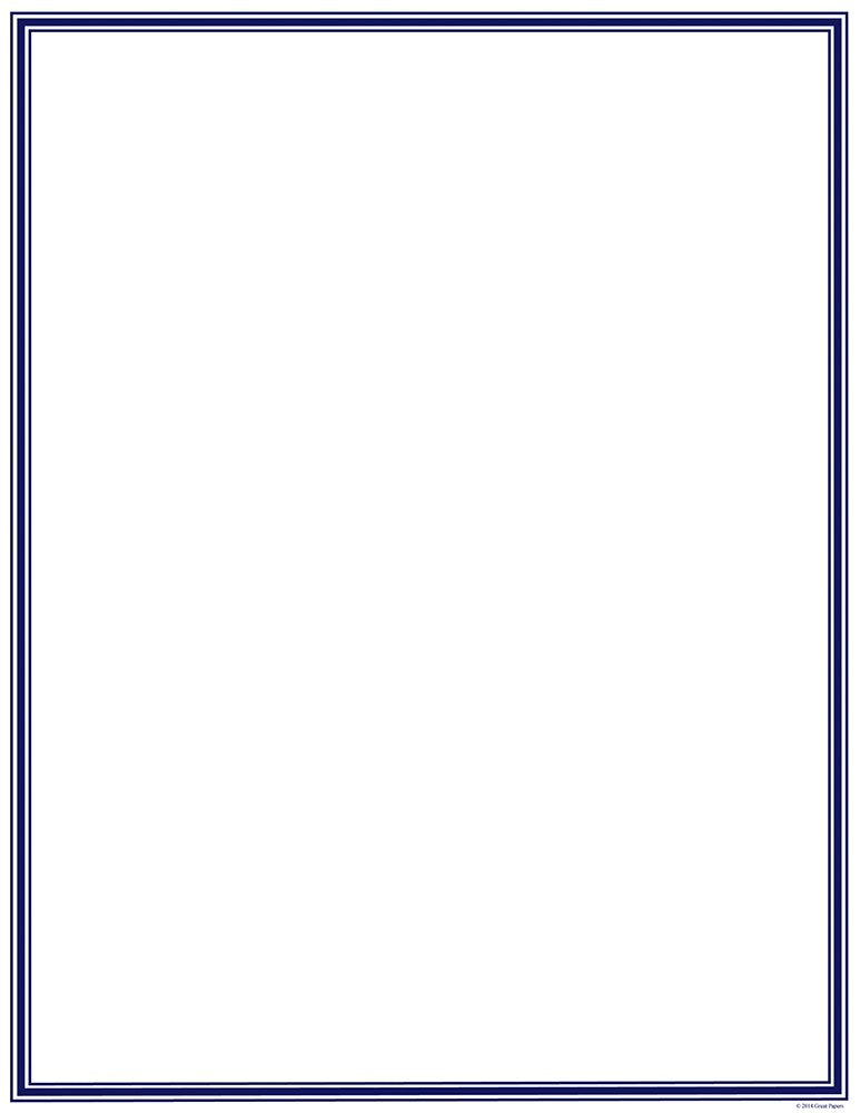 Navy Border Letterhead, 8.5"x11", 80 Sheets