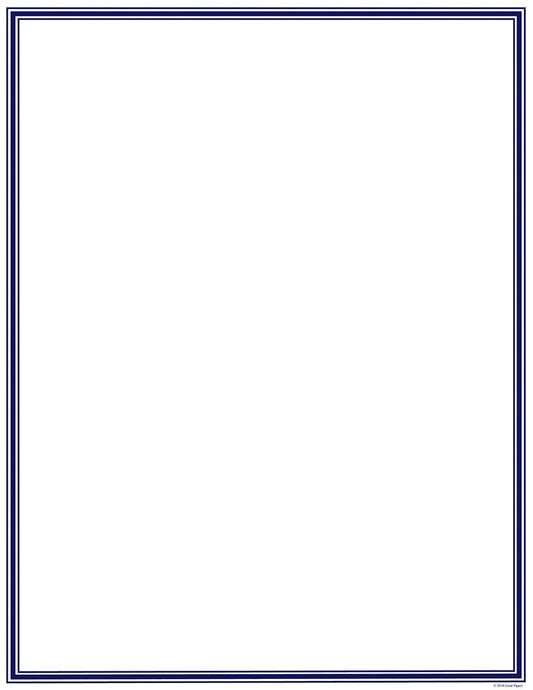 Navy Border Letterhead, 8.5"x11", 80 Sheets