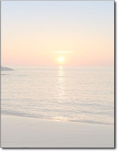 Beach Sunset Letterhead Paper, 80 Sheets