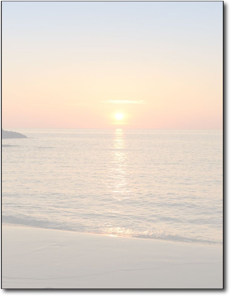 Beach Sunset Letterhead Paper, 80 Sheets
