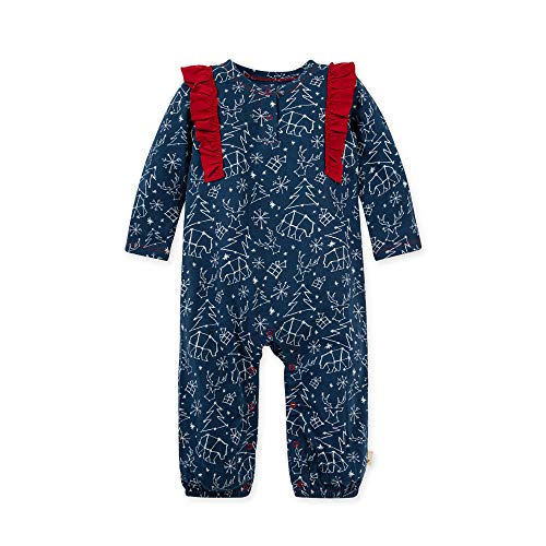 Girl's Romper Jumpsuit, 100%  Cotton One-Piece Coverall, Holiday in The Stars, 3-6 Months