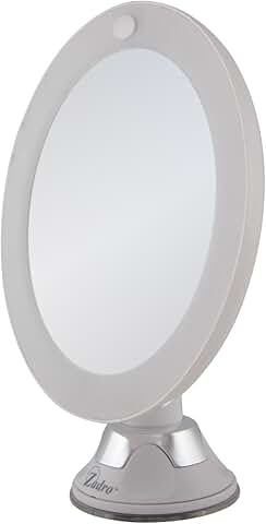 LED Lighted 10X Magnification Wall Mount Makeup Mirror