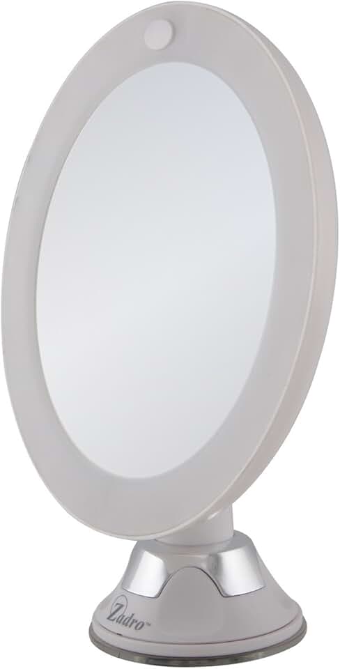 LED Lighted 10X Magnification Wall Mount Makeup Mirror