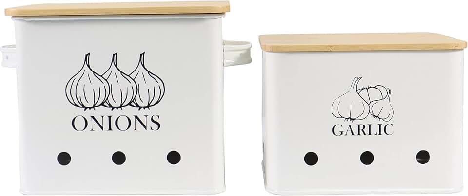 Set of 2 Onion and Garlic Storage Bins