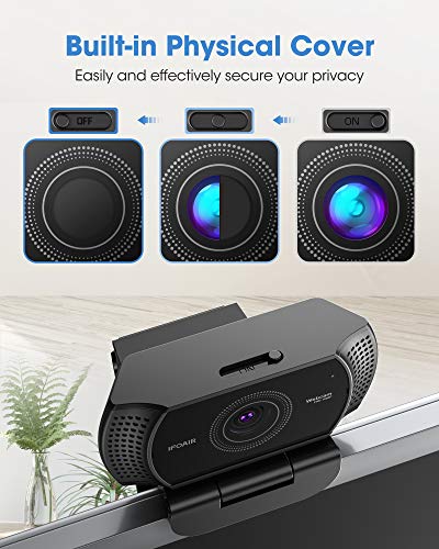 HD 1080P Webcam with Microphone & Privacy Cover, Autofocus USB Vitade Webcam for Mac Windows Conferencing Gaming Xbox Desktop Computers Laptops Pro Streaming Webcam Privacy Exposure