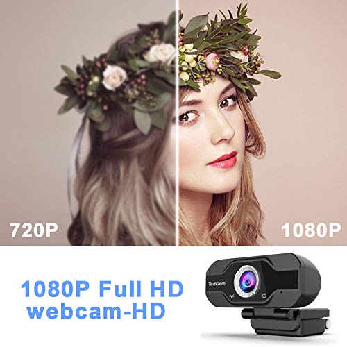 HD Webcam with Microphone, 1080P Webcam Streaming for PC Laptop Desktop Video Calling,Conferencing with Flexible Rotatable Clip