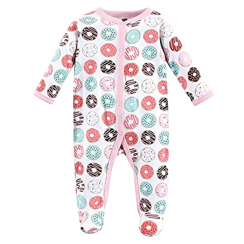 Uni   Cotton Sleep and Play, Bodysuit and Bandana Bib Set, Donut Worry, 3-6 Months