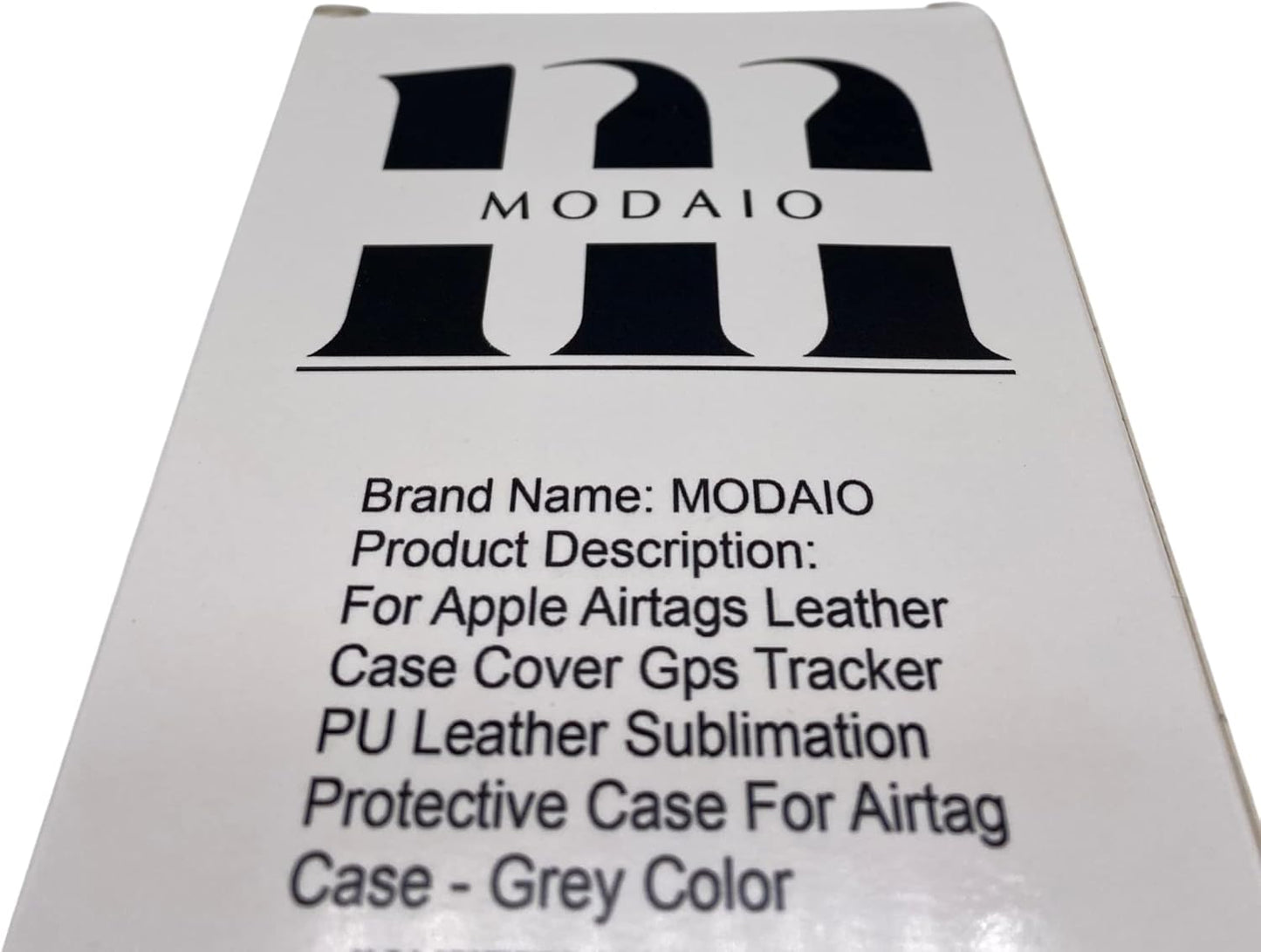 MODAIO - Leather Case Cover for Use with AirTag – Includes Key Ring & Mini-Ring Opener for Pets, Keys, Luggage, Backpacks – 1 Pack (Grey)