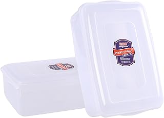 11 Quart Clear Plastic Storage Containers with Lids, 2 Pack
