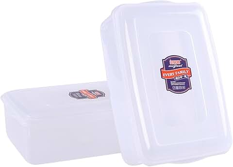 11 Quart Clear Plastic Storage Containers with Lids, 2 Pack